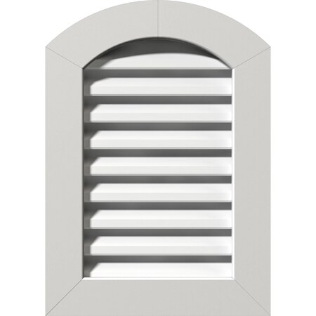 Arch Top Gable Vent Functional, PVC Gable Vent W/ 1 X 4 Flat Trim Frame, 18W X 18H